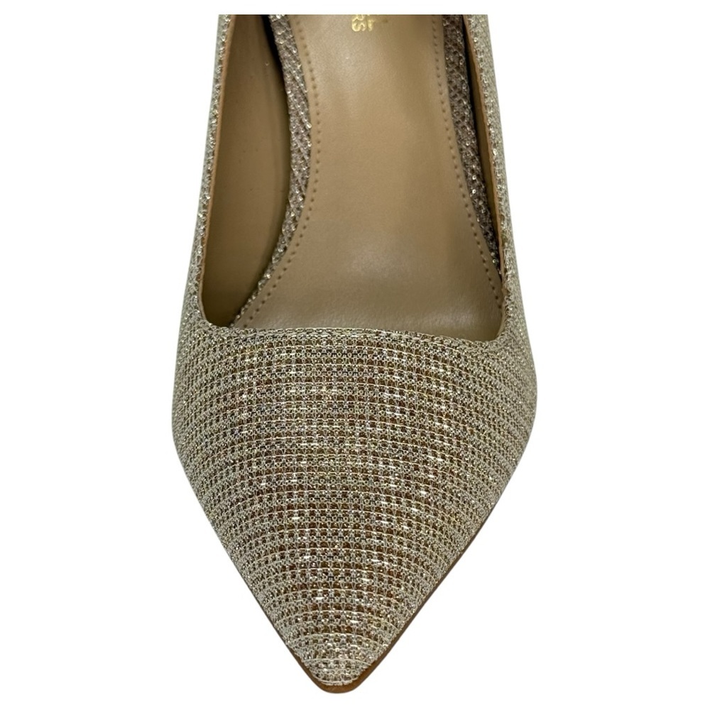 Michael Kors Alina Flex Gold Glitter Chain Mesh Womens Pumps Size 5.5M - Picture 7 of 12
